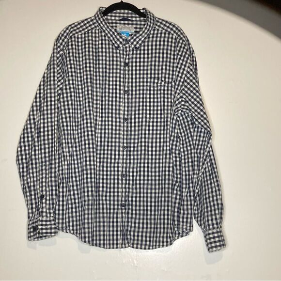 Columbia Sportswear Cotton Black/White Checkered Button-down, size XXL - Picture 1 of 5